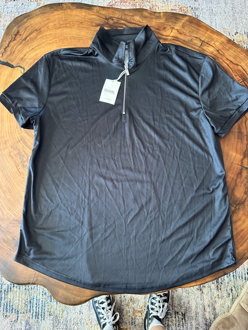 Performance Men's Black Quarter-Zip Polo and coordinating shorts